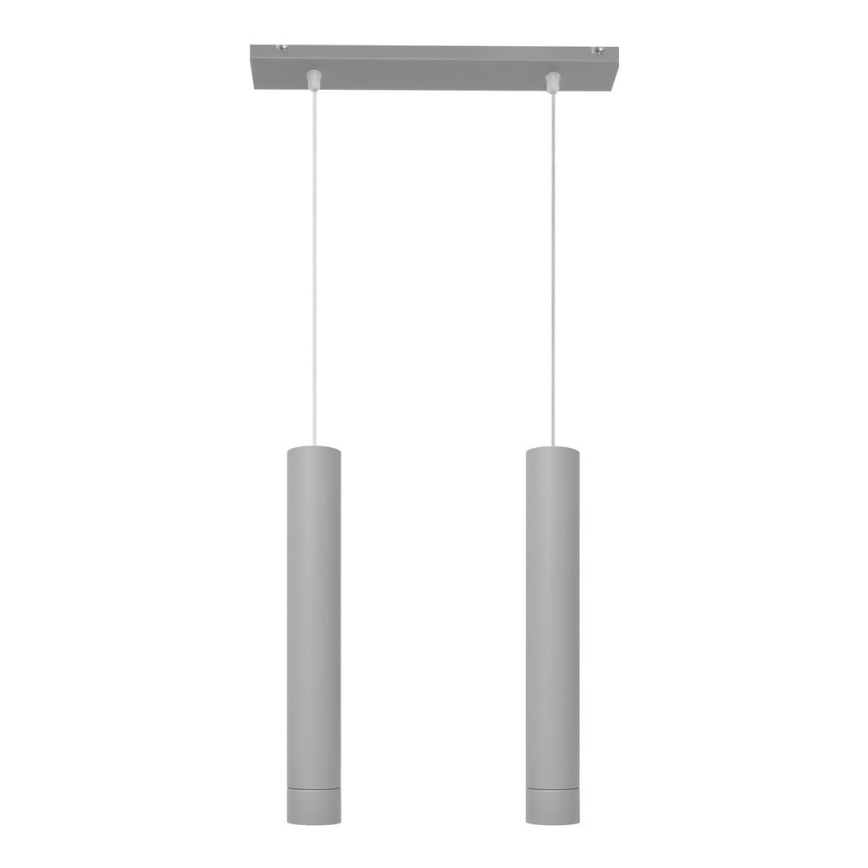 LED Κρεμαστό φωτιστικό οροφής TUBA 2xGU10/4,8W/230V γκρι