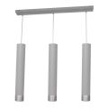 LED Κρεμαστό φωτιστικό οροφής TUBA 3xGU10/4,8W/230V γκρι/ματ χρώμιο
