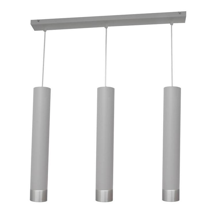 LED Κρεμαστό φωτιστικό οροφής TUBA 3xGU10/4,8W/230V γκρι/ματ χρώμιο