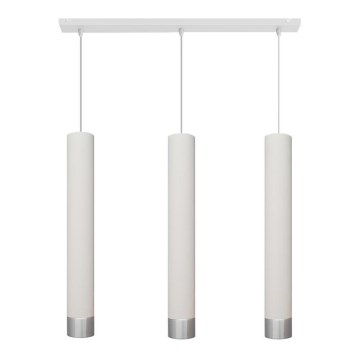 LED Κρεμαστό φωτιστικό οροφής TUBA 3xGU10/4,8W/230V λευκό/ματ χρώμιο