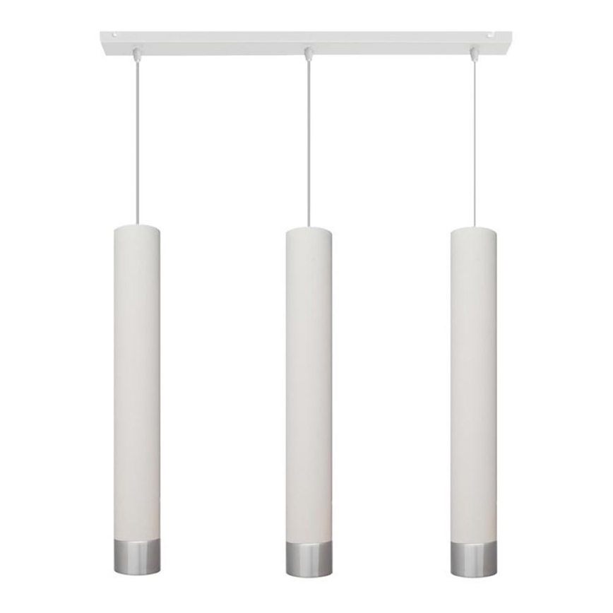 LED Κρεμαστό φωτιστικό οροφής TUBA 3xGU10/4,8W/230V λευκό/ματ χρώμιο