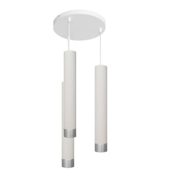 LED Κρεμαστό φωτιστικό οροφής TUBA 3xGU10/4,8W/230V λευκό/ματ χρώμιο