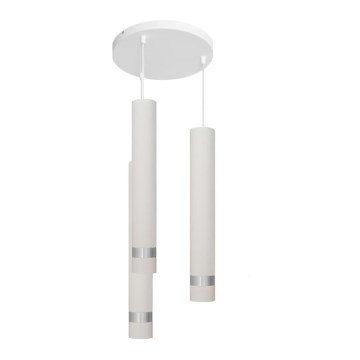 LED Κρεμαστό φωτιστικό οροφής TUBA 3xGU10/4,8W/230V λευκό/ματ χρώμιο