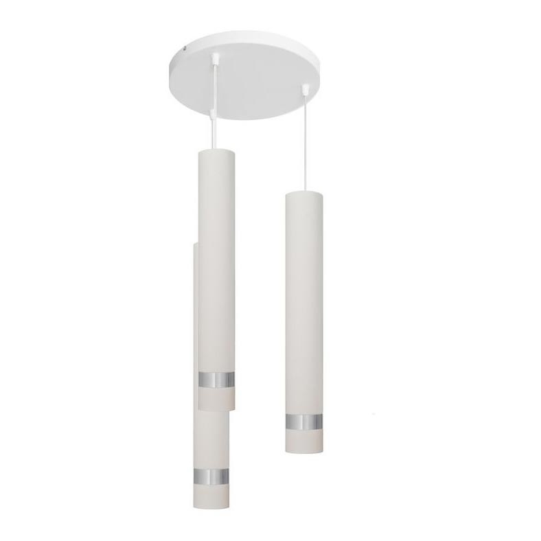 LED Κρεμαστό φωτιστικό οροφής TUBA 3xGU10/4,8W/230V λευκό/ματ χρώμιο