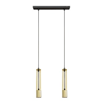 LED Κρεμαστό φωτιστικό οροφής ράγα BARS 2xGU10/4,8W/230V χρυσό/μαύρο