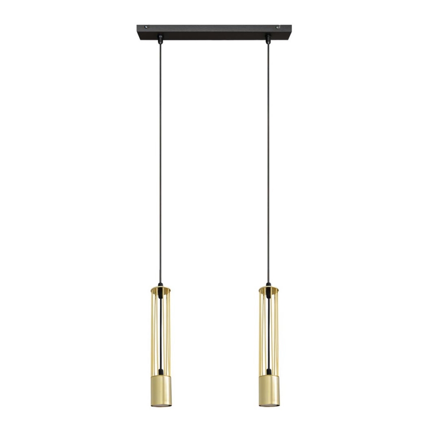 LED Κρεμαστό φωτιστικό οροφής ράγα BARS 2xGU10/4,8W/230V χρυσό/μαύρο