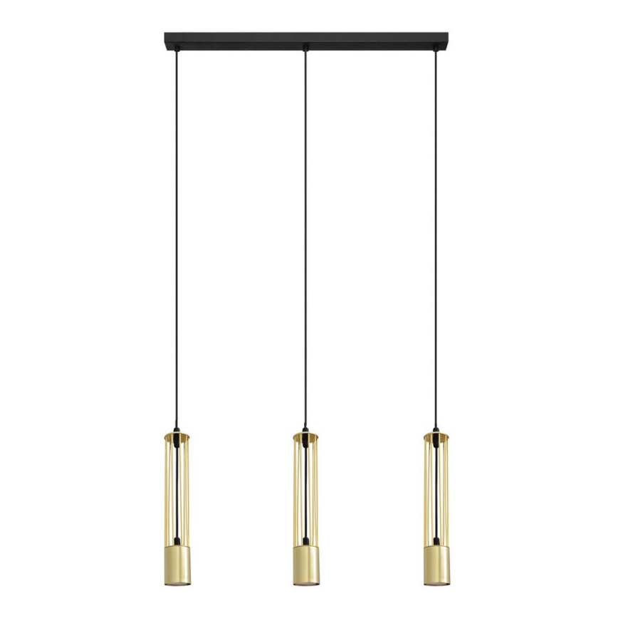 LED Κρεμαστό φωτιστικό οροφής ράγα BARS 3xGU10/4,8W/230V χρυσό