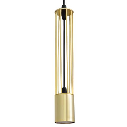 LED Κρεμαστό φωτιστικό οροφής τρίφωτο BARS 3xGU10/4,8W/230V χρυσαφί/μαύρο