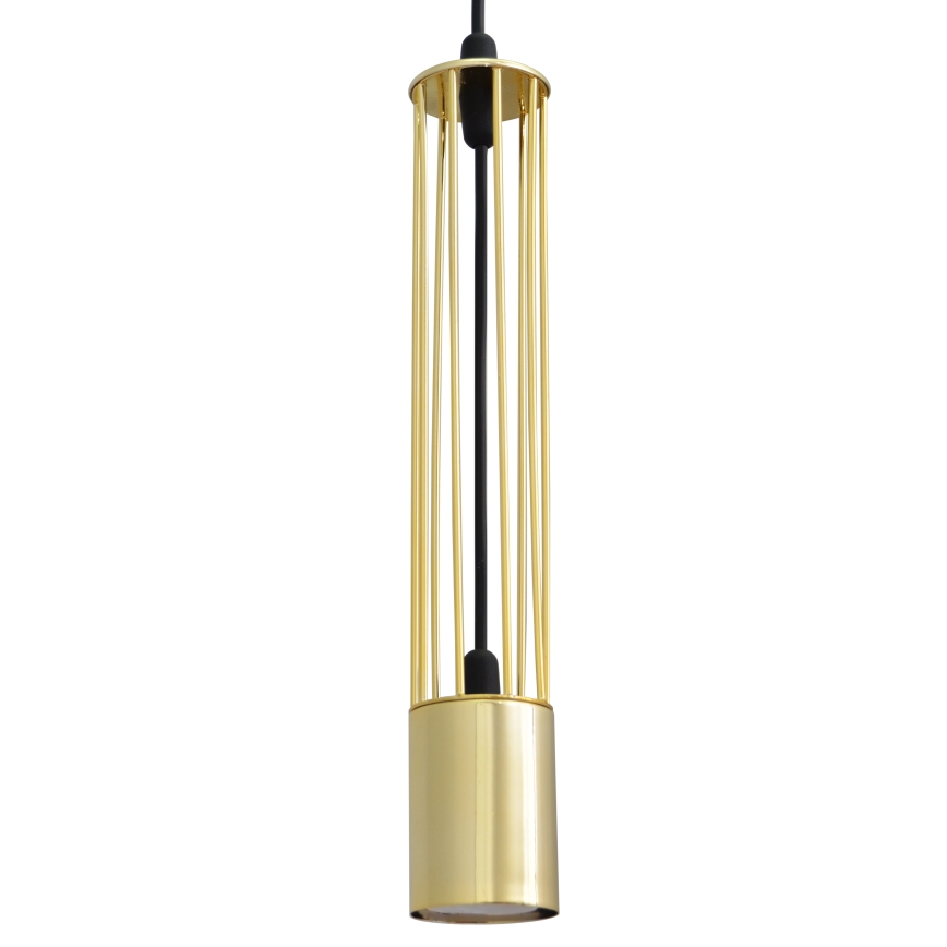 LED Κρεμαστό φωτιστικό οροφής τρίφωτο BARS 3xGU10/4,8W/230V χρυσαφί/μαύρο