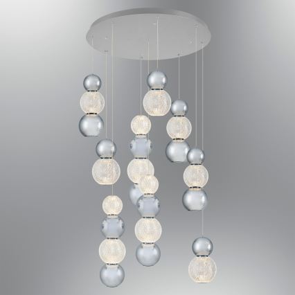 LED κρεμαστό φωτιστικό σε καλώδιο CREMONA LED/51W/230V 3000K ματ χρώμιο