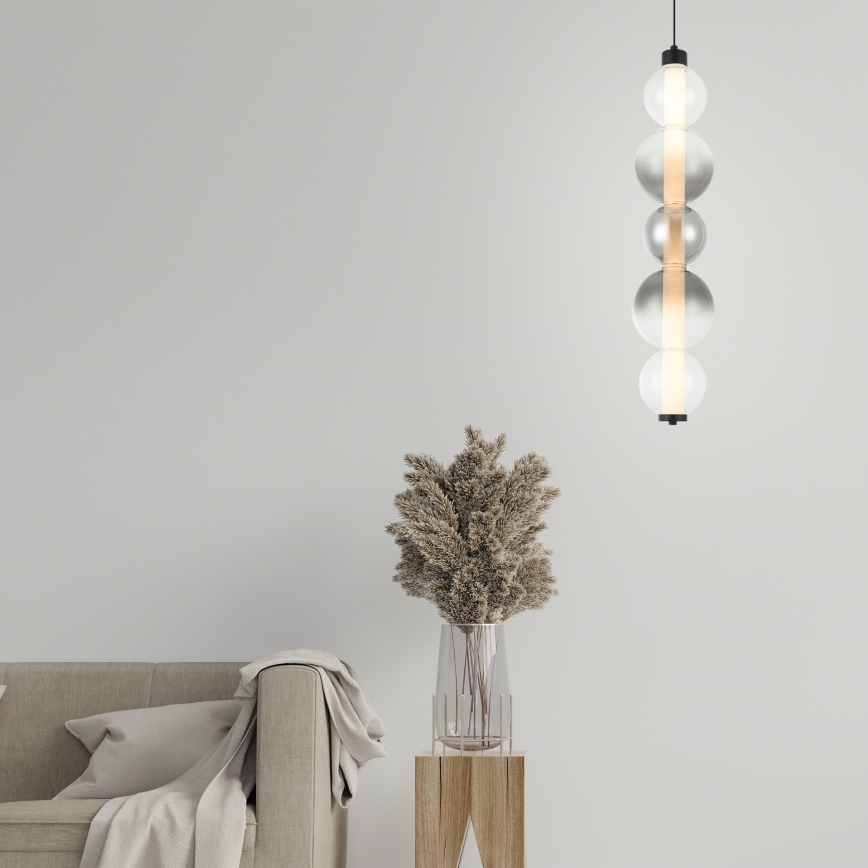 LED κρεμαστό φωτιστικό σε καλώδιο LUMMI LED/19W/230V μαύρο/καπνιστό