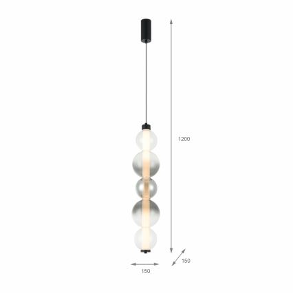 LED κρεμαστό φωτιστικό σε καλώδιο LUMMI LED/19W/230V μαύρο/καπνιστό