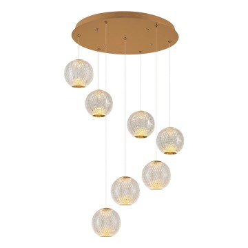 LED κρεμαστός φωτιστικός CREMONA 7xLED/5W/230V 3000K χρυσός