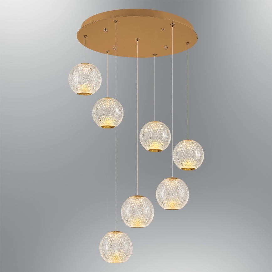 LED κρεμαστός φωτιστικός CREMONA 7xLED/5W/230V 3000K χρυσός