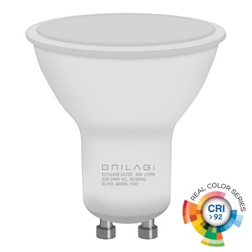 LED λαμπτήρας ECOLINE GU10/6W/230V 4000K CRI 92 - Brilagi