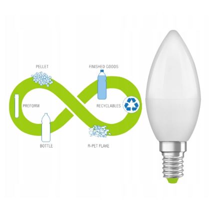 LED Λάμπα από ανακυκλωμένο πλαστικό B40 E14/4,9W/230V 4000K - Ledvance