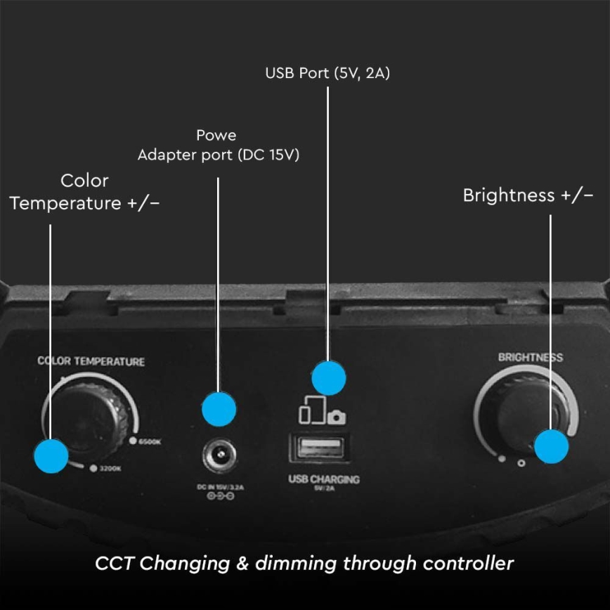 LED Λάμπα dimming με ένα stand και holder για vlogging LED/55W/230V CRI 90 + τηλεχειριστήριο