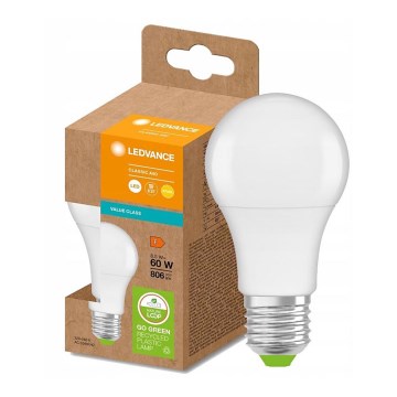 LED Λάμπα από ανακυκλωμένο πλαστικό A60 E27/8,5W/230V 2700K - Ledvance
