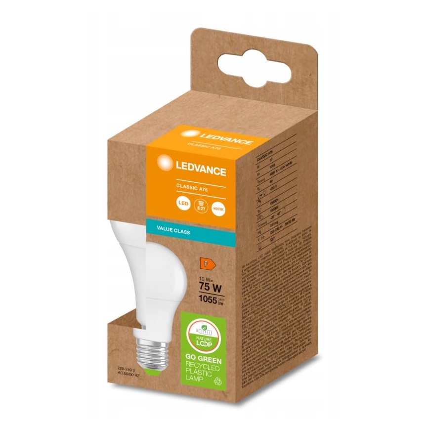 LED Λάμπα από ανακυκλωμένο πλαστικό E27/10W/230V 4000K - Ledvance