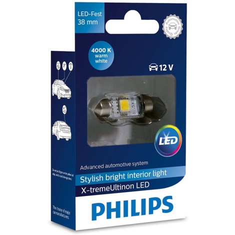 LED Λάμπα αυτοκινήτου Philips X-TREME ULTINON 128584000KX1 LED SV8.5-8/0,8W/12V 4000K