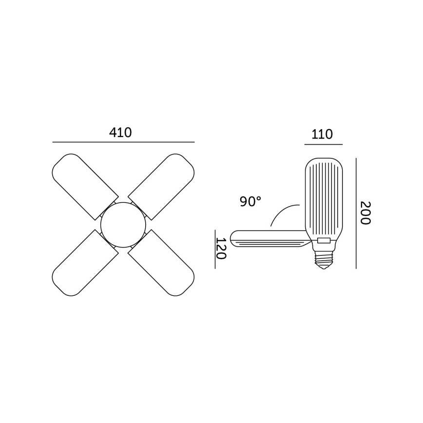 LED Λάμπα για την ανάπτυξη φυτών PLANTY E27/40W/230V 1200K