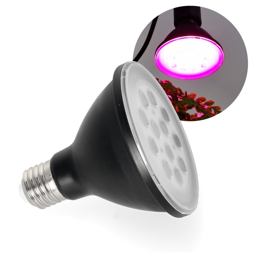 LED Λάμπα για την ανάπτυξη φυτών VITABLOOM E27/9W/230V 1200K μαύρο - Brilagi