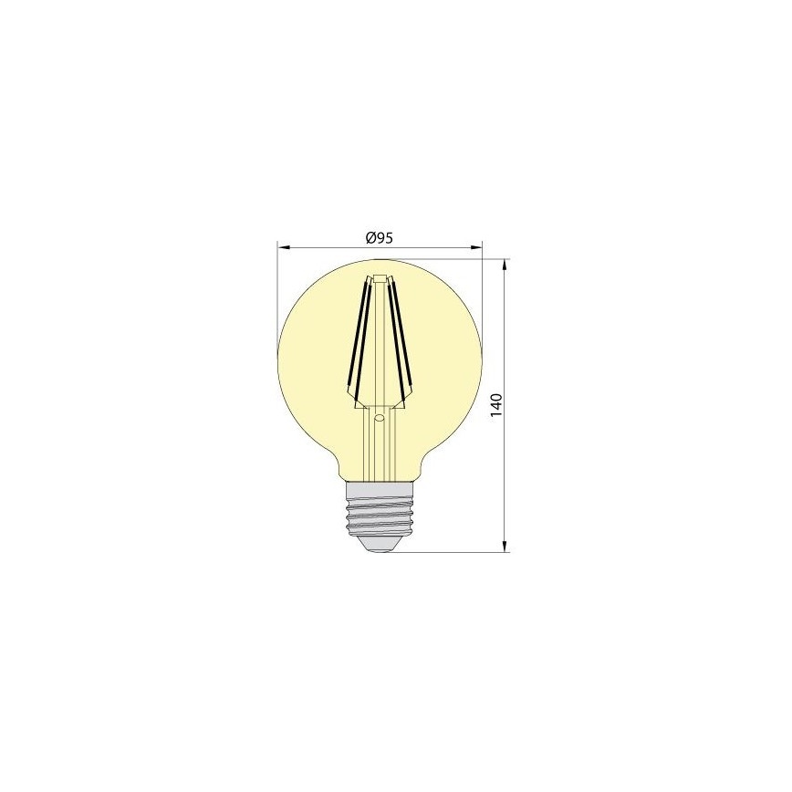 LED Λαμπτήρας CLASIC AMBER G95 E27/8W/230V 2200K - Brilagi