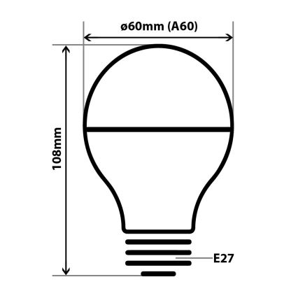 LED Λαμπτήρας DECOR MIRROR A60 E27/12W/230V χρυσό