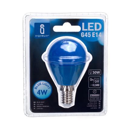 LED Λαμπτήρας G45 E14/4W/230V μπλε - Aigostar