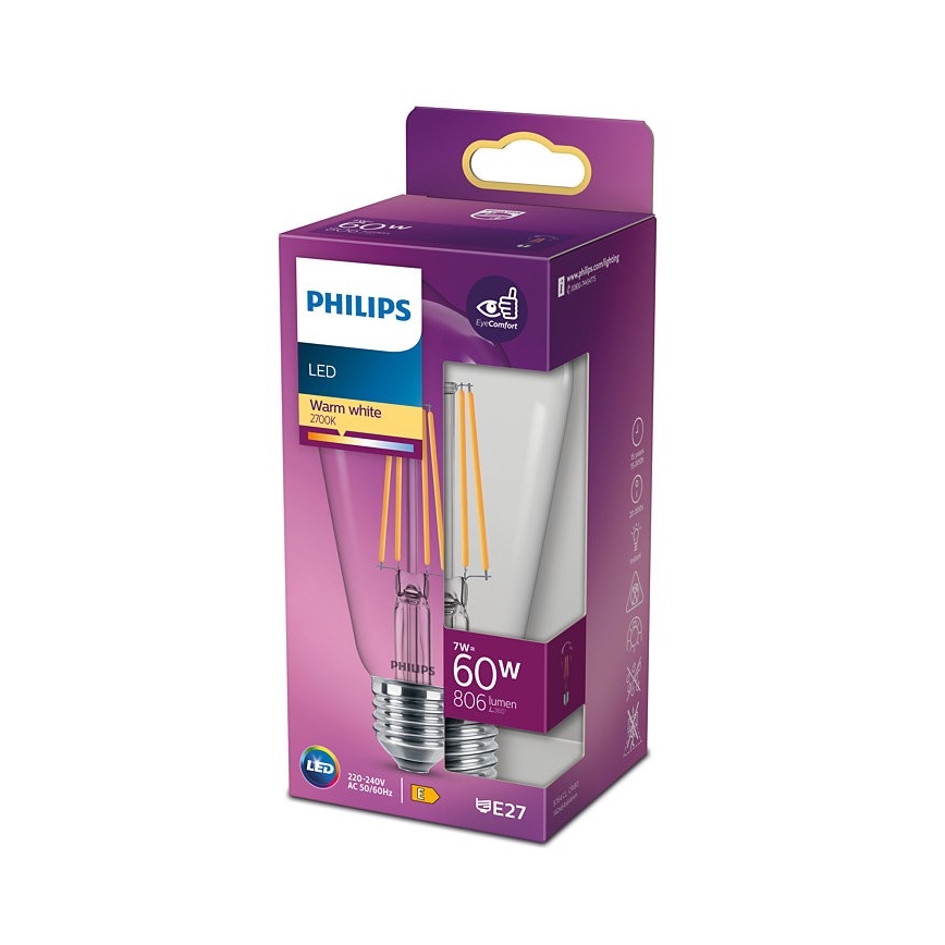 LED Λαμπτήρας VINTAGE Philips ST64 E27/7W/230V 2700K