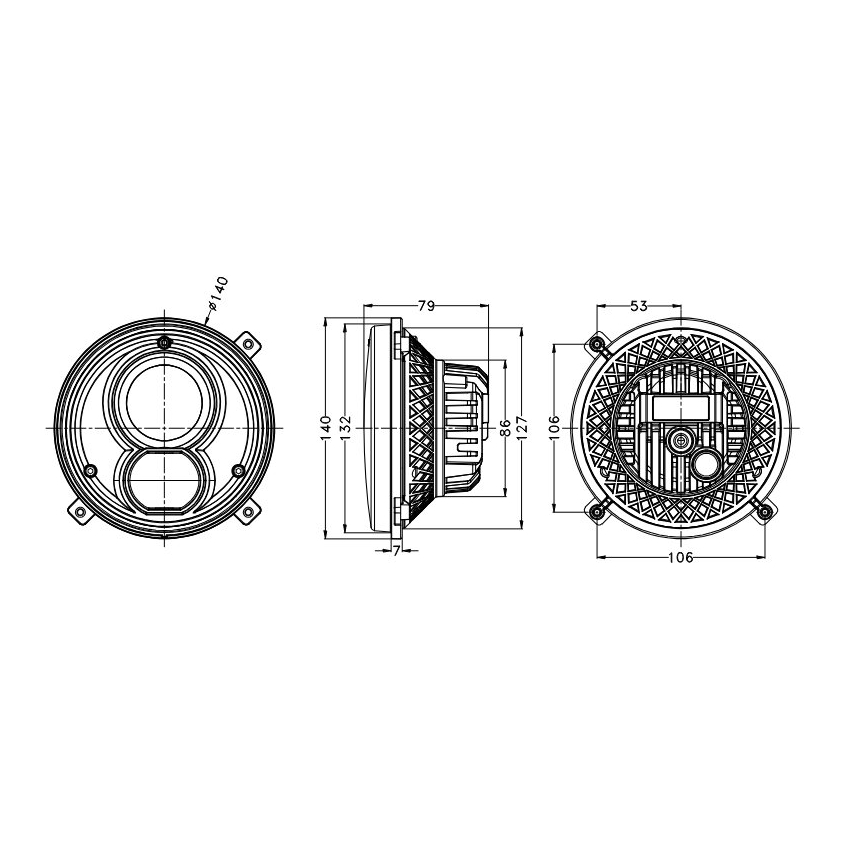 LED Μπροστινό φανάρι τρακτέρ LED/60W/10-30V IP69 5700K στρογγυλό
