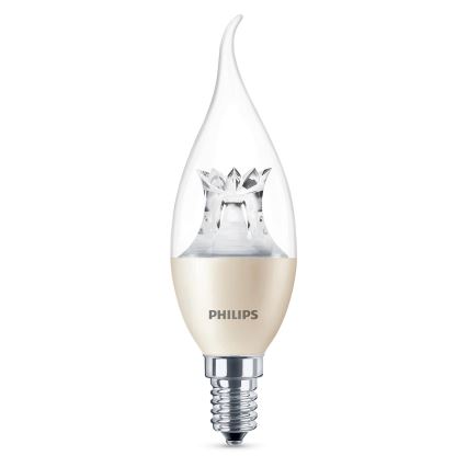 LED Με Dimmer κερί Philips Warm Glow E14/4W/230V - CANDLE 2200 - 2700K