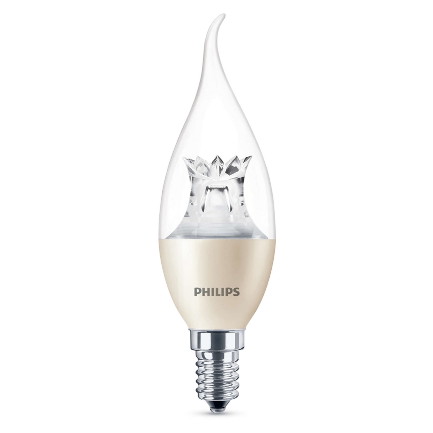 LED Με Dimmer κερί Philips Warm Glow E14/4W/230V - CANDLE 2200 - 2700K