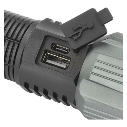 Φορητός μεταλλικός φακός LED επαναφορτιζόμενος LED/5V 3000 lm 5000 mAh IP43