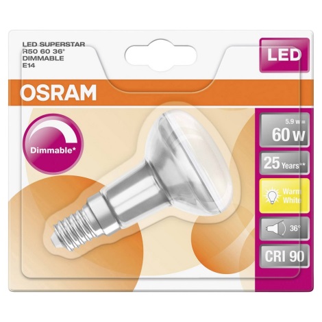 LED Με Dimmer προβολέας λαμπτήρας E14/5,9W/230V - Osram