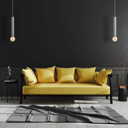 LED Μονόφωτο κρεμαστό φωτιστικό οροφής TUBA 1xGU10/20W/230V γκρι