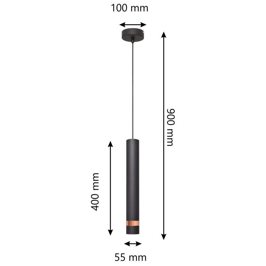 LED Μονόφωτο φωτιστικό οροφής TUBA 1xGU10/4,8W/230V μαύρο/χαλκός