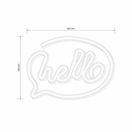 LED Νεονική διακοσμητική επιτοίχια επιγραφή HELLO LED/3W/3xAA USB ροζ