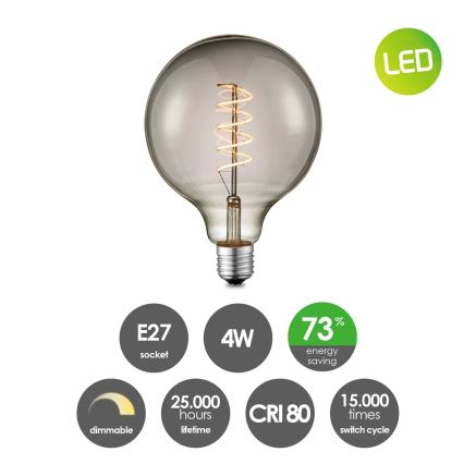 LED Ρυθμιζόμενη Λάμπα VINTAGE EDISON G125 E27/4W/230V 2200K