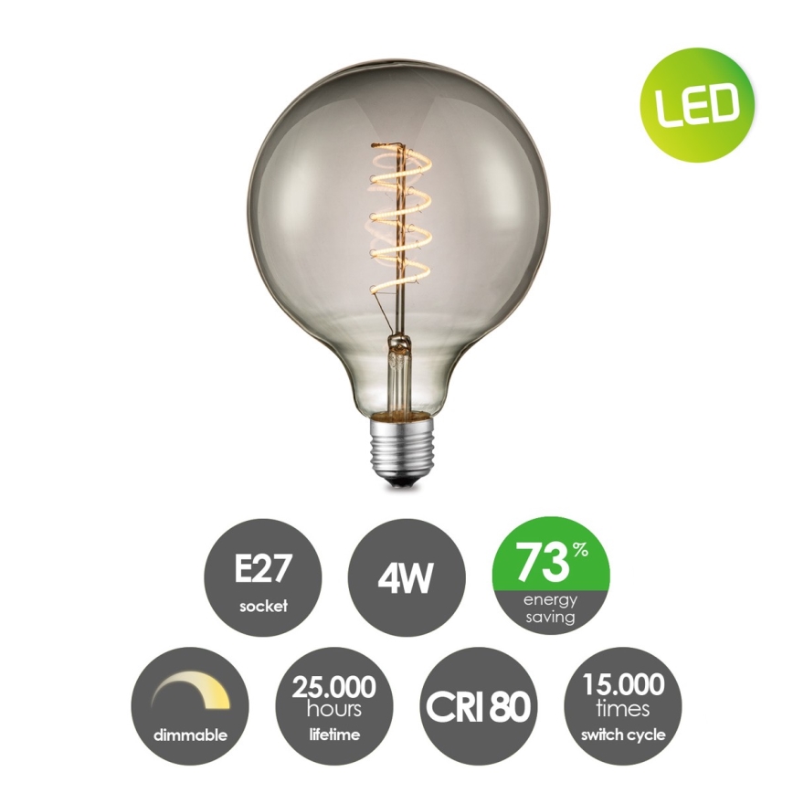 LED Ρυθμιζόμενη Λάμπα VINTAGE EDISON G125 E27/4W/230V 2200K