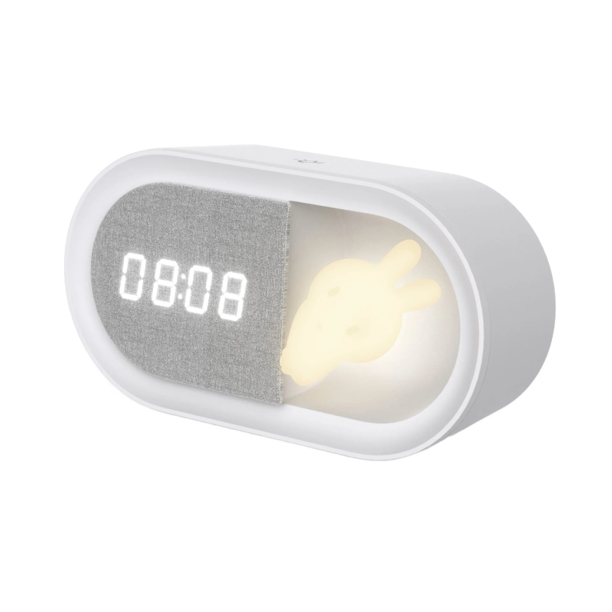 LED Ρυθμιζόμενο νυχτερινό φωτιστικό με ξυπνητήρι BUNNY LED/1,2W/5V 3000K