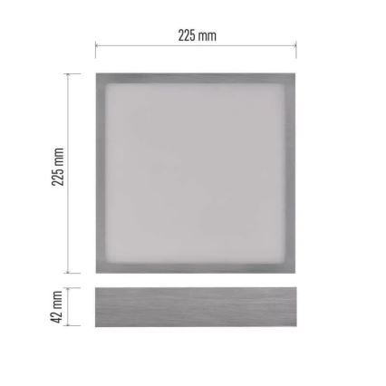 LED Οροφής Φωτιστικό NEXXO LED/21W/230 3000/3500/4000K 22,5x22,5 εκ. ματ χρώμιο