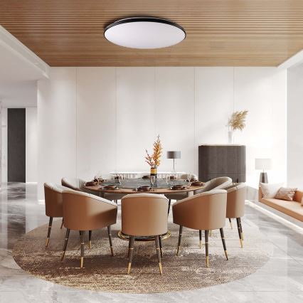 LED Ρυθμιζόμενο Φωτιστικό Οροφής KERN LED/80W/230V 3000-6000K διάμ. 80 εκ. μαύρο + τηλεχειριστήριο