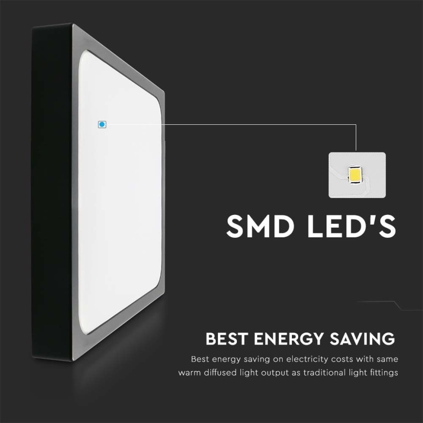 LED Οροφωτιστικό Μπάνιου LED/30W/230V 3000K IP44 42x42 cm μαύρο
