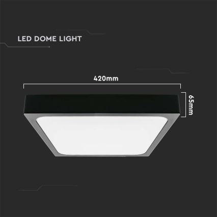 LED Οροφωτιστικό Μπάνιου LED/30W/230V 3000K IP44 42x42 cm μαύρο