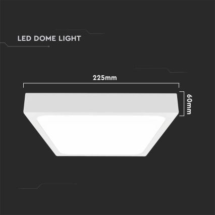 LED Οροφωτιστικό Μπάνιου LED/18W/230V 4000K IP44 22,5x22,5 εκ. λευκό