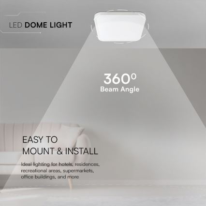 LED Οροφωτιστικό μπάνιου SAMSUNG CHIP LED/24W/230V IP44 3000K 29x29 εκ. λευκό