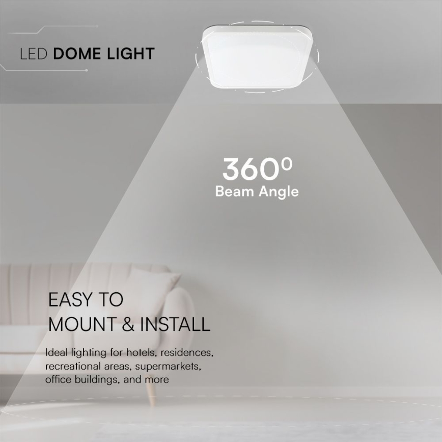 LED Οροφωτιστικό μπάνιου SAMSUNG CHIP LED/24W/230V IP44 3000K 29x29 εκ. λευκό