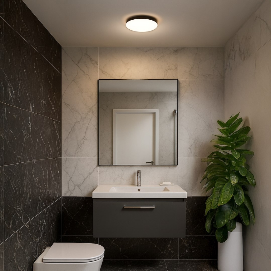 LED Οροφωτιστικό μπάνιου με αισθητήρα MAYA LED/13W/230V διάμ. 33 εκ. IP44 μαύρο