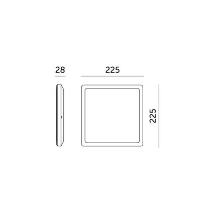 LED Οροφιαίο φωτιστικό μπάνιου NIVERA LED/12W/230V IP54 3000/4000/6000K 22,5x22,5 εκ. μαύρο